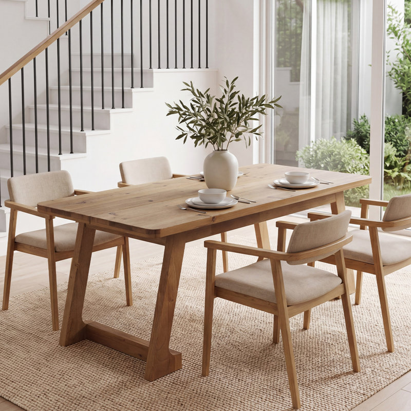 63" solid wood dining table
