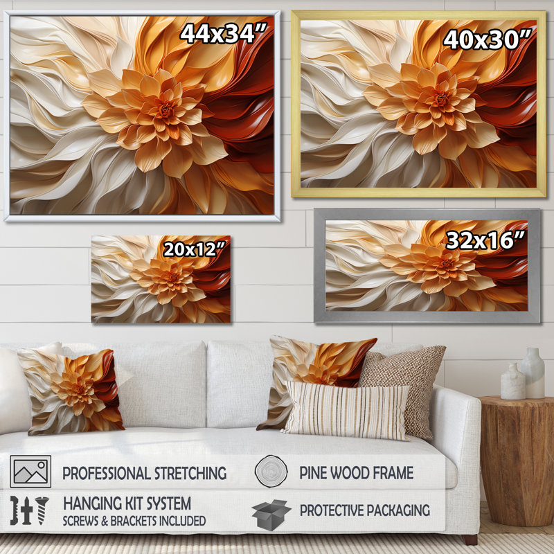 Sunlit Spiral - Abstract Spirals Canvas Art, 34" H x 44" W, No Frame, Wrapped Canvas