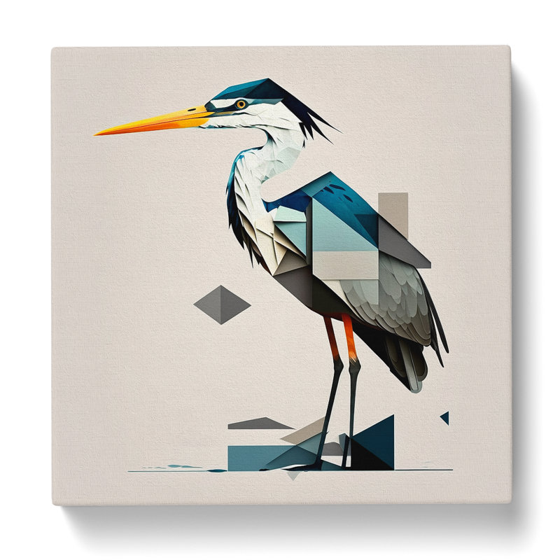 Heron Suprematism No.1 - Wrapped Canvas, 35cm H x 35cm W x 3cm D