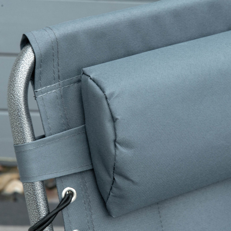 Chaise longue pliante rembourrée Outsunny, Gris