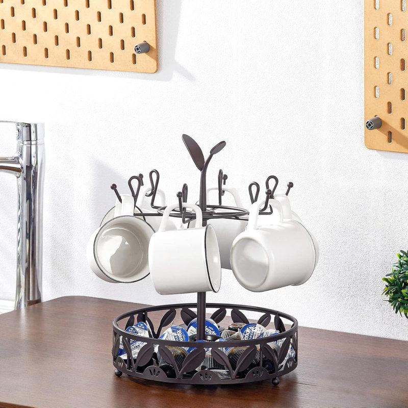 Rotatable Mug Holder Stand With 6 Hooks