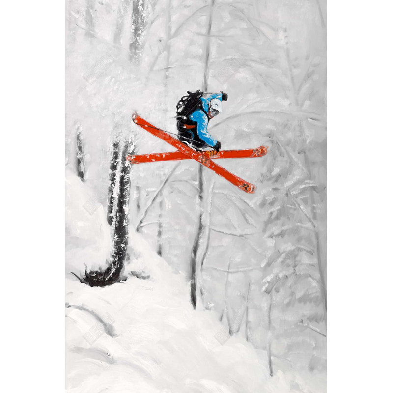 Man skiing in steep offpiste terrain Bath Mat with Non-Slip Backing - Quick Dry Memory Foam Bathroom Rug - Absorbent - Modern Plush Spa-Style - Machine Washable