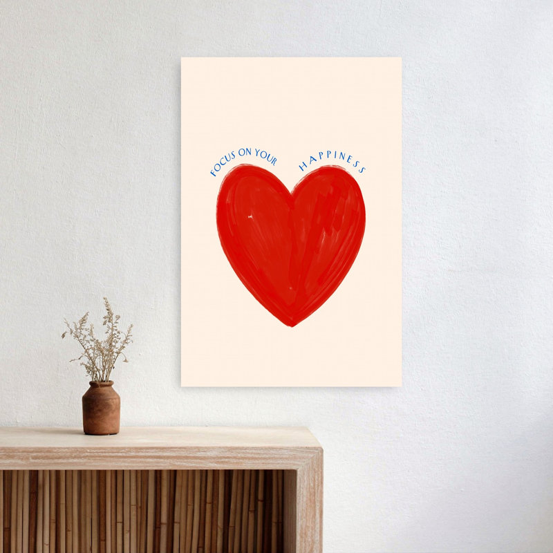 Affiche murale classique, moderne et vibrante, Focusonyourhappiness, H 24 po x l 16 po