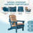 Folding Adirondack Chairs Set Of 2 With Cushion, Hdpe Oversized Patio Chair Weather Resistant-103555376