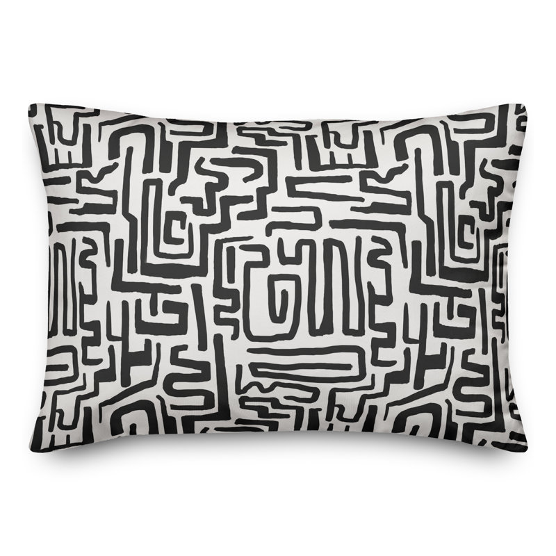 Coussin Black Maze Lines