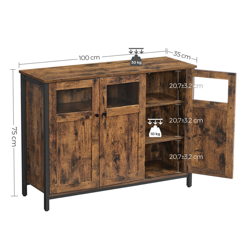 Adisynne 100cm Sideboard, Rustic Brown/Black