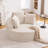 Boneless 59" Modern Round Loveseat Sofa with Upholstered Design, No Assembly Required-1489463395