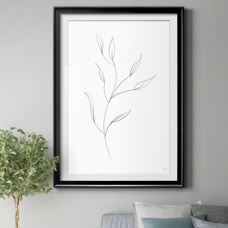«Botanical Gesture I», reproduction sur papier encadrée, H 30,5 po x l 42,5 po x P 1,5 po, Papier encadré noir