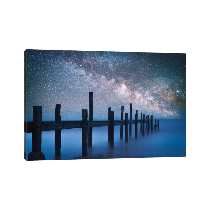 A Starry Night by Bingo Z - Print on Canvas, 66.04 cm H x 45.72 cm W, White Framed