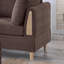 Ensemble modulaire 3 pièces avec repose-pieds revêtu de chenille couleur chocolat