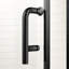 Porte de douche à panneau pivotant simple de 72 pouces de haut, 28 pouces de large, en acier inoxydable noir mat, imperméable et peu encombrante