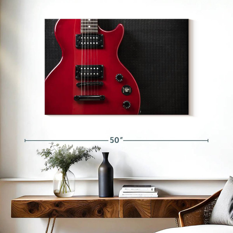 Guitare électrique Abarca Shiny Red, H 26 po x l 39 po