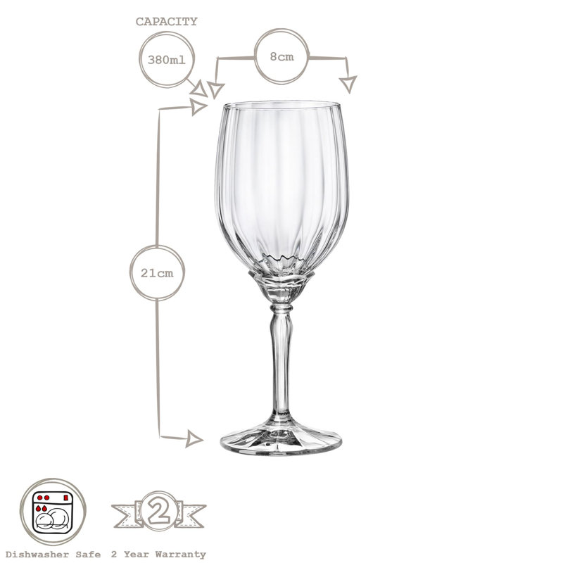 Florian White Wine Glasses, 380 oz.