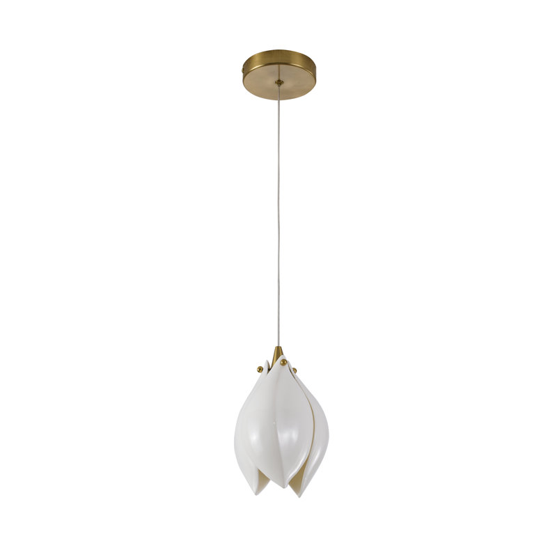 Transitional 1-Light Bronze Floral Pendant 