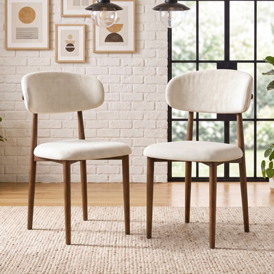 Dining Chairs Set of 2, Upholstered Kitchen Chairs with Metal Legs