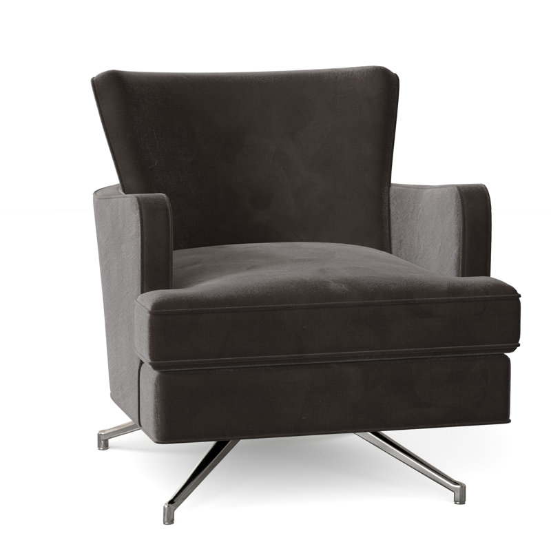 Kyle Swivel Armchair, Hazelnut (9508 17), Nickel