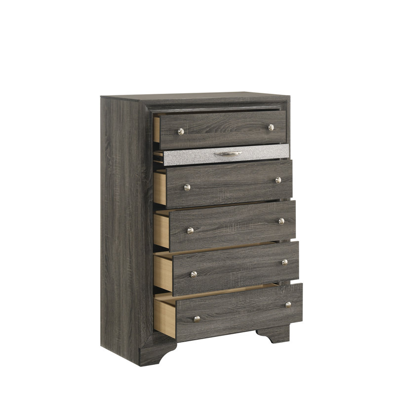 Commode 6 tiroirs Smartt, Gris