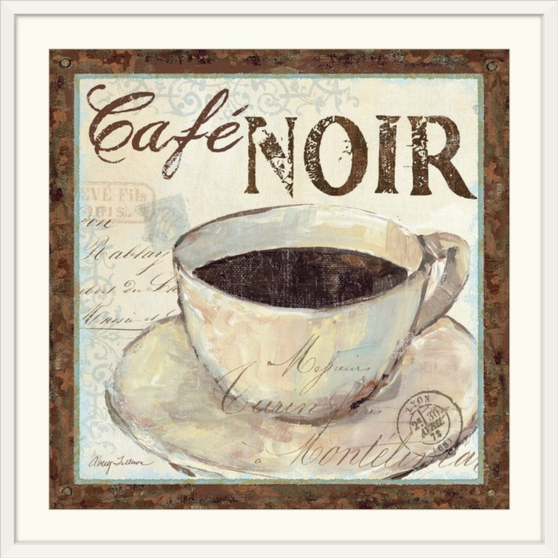 « café du matin ii », reproduction d’impression sur tillmon avery, Cadre blanc, H 32 po x l 32 po x P 1 po