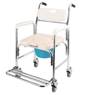 Multifunction Mobile Toilet Commode Shower Chair