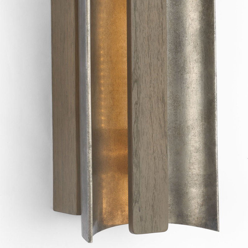 Anne-Marie Barton Remi 18" Sconce, Mottled Pewter/Warm Walnut
