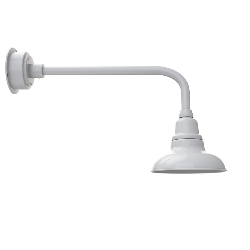 Luminaire de grange d’extérieur à del Idella, Blanc, H 14 po x l 8 po x P 34 po