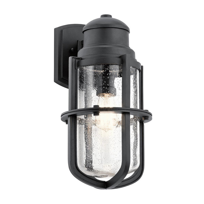 Lakemont Black Outdoor Wall Lantern, 44.4cm H x 22.8cm W x 26cm D