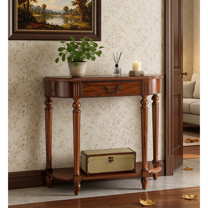 Mullikin 39.37'' Solid Wood Console Table, Tan