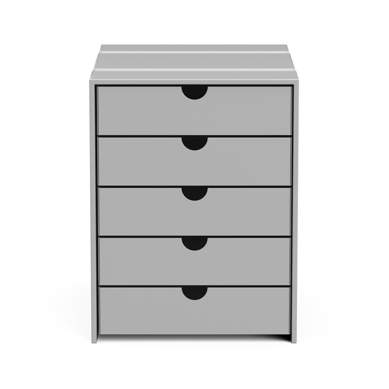 File Cabinet Shelf Organizing Box Settrays 5 Drawers Closed, Grey