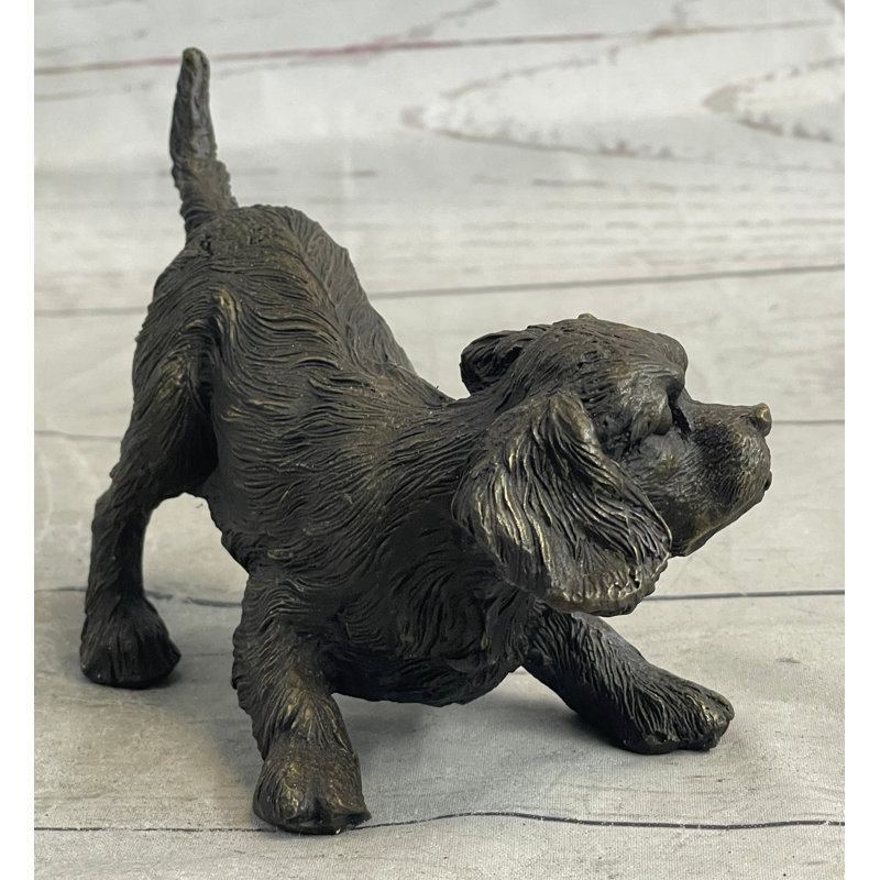 Cavalier King Charles Spaniel, sculpture originale en bronze d'un chiot Williams