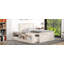 Lit plateforme simple en bois avec lit gigogne escamotable et armoire de rangement, conception peu encombrante-131475837-131475839