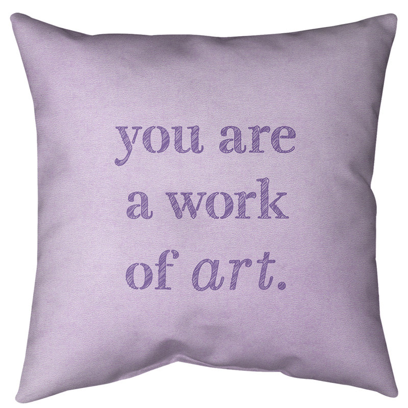 Oreiller de plancher Work of Art, 28 po x 28 po, Mauve