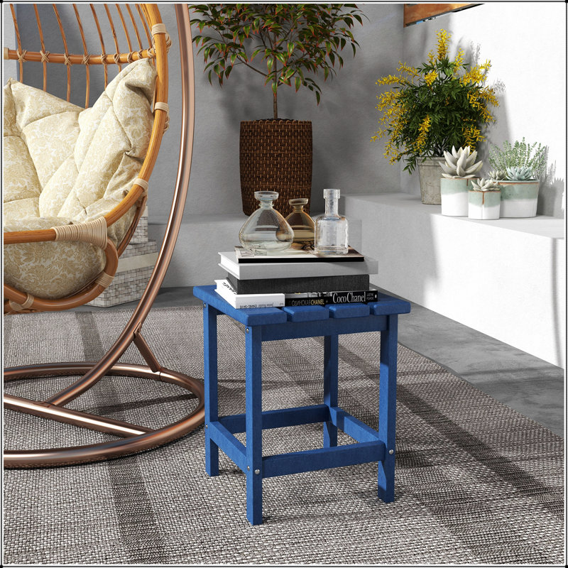 Table de bout pour terrasse Outsunny Adirondack, Bleu