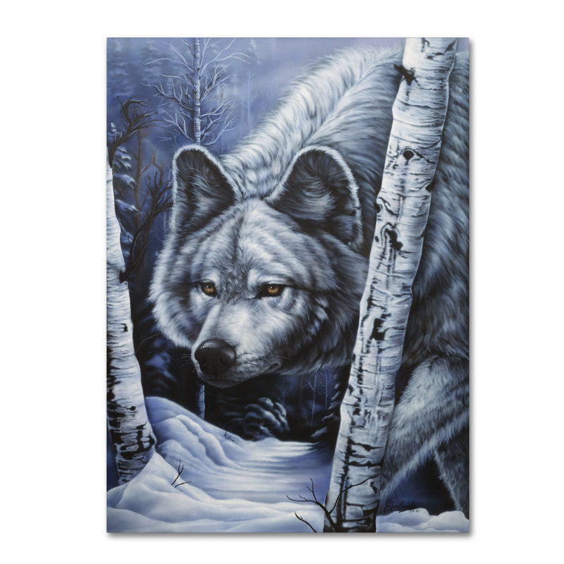 « white loup », impression sur toile tendue, H 32 po x l 24 po x P 2 po