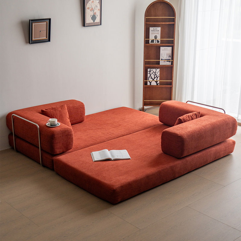 Canapé-lit convertible 79 po 5 en 1 avec accoudoirs et canapé modulaire pliable avec accoudoirs et 2 coussins pour le salon