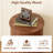 Set of 2 Mid Century Modern End Tables with Tambour Door - Round Fluted Wood Nightstands for Bedroom or Living Room,Finish Storage Side Tables(Brown)-1851925123-1851925122