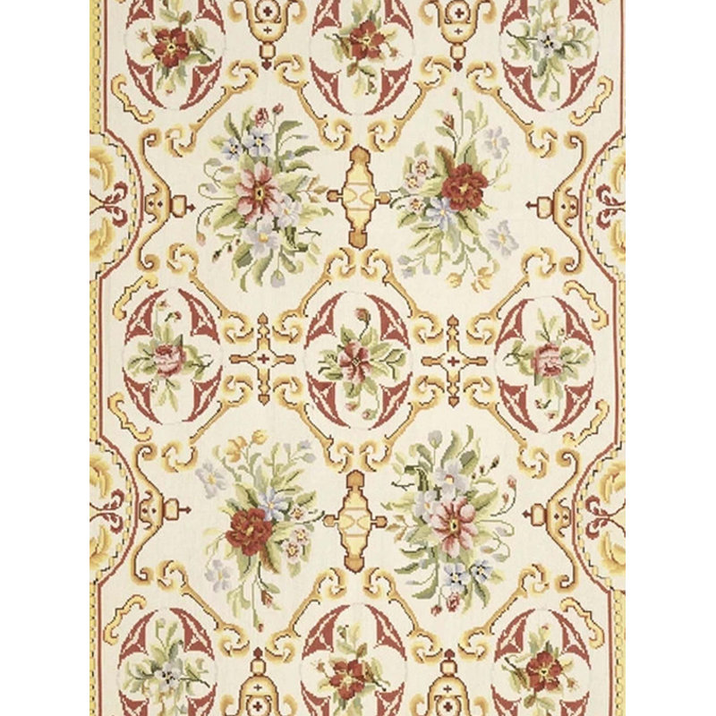 Needlepoint Azm Wool Oriental Area Rug, Rectangle 3'1" x 5'1"