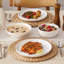 Ensemble 16 pièces de vaisselle en céramique blanche avec rebords noirs - Service de vaisselle de style moderne pour 4 personnes, comprenant assiettes, assiettes à salade, assiettes à soupe et bols - Articles essentiels pour les Fêtes, les mariages e-821514336