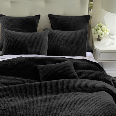 Stonewashed Cotton Velvet Modern Rustic Quilt Set