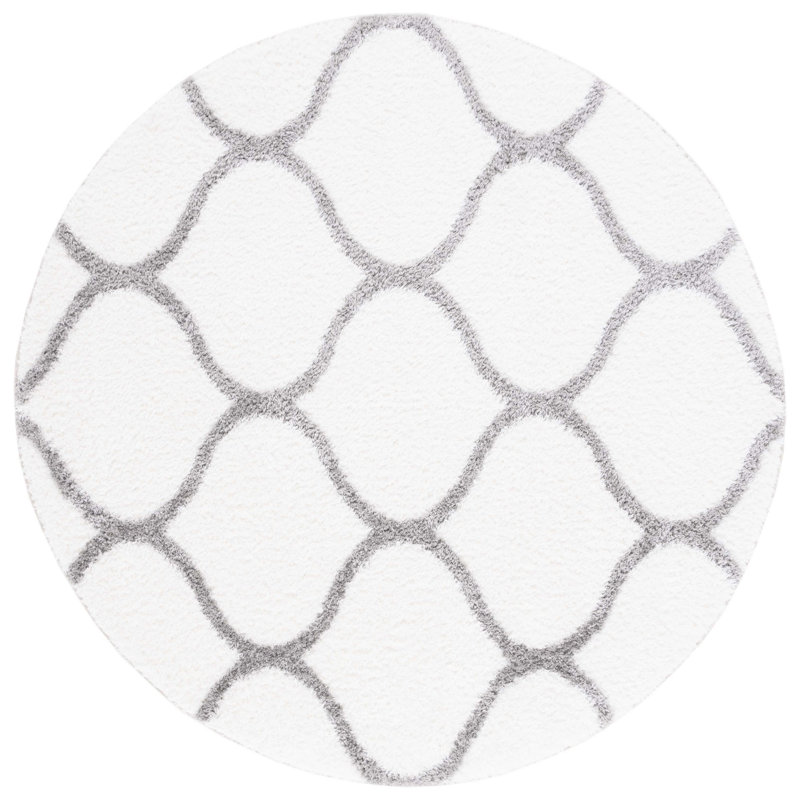 Tahoe Shag Performance Geometric Rug, Round 6'7"