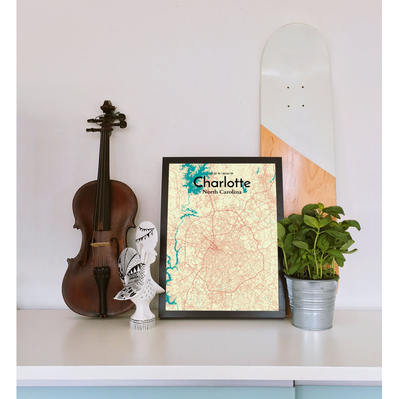 Charlotte City Map - No Frame Print, 91.4cm H x 61cm W x 0.13cm D