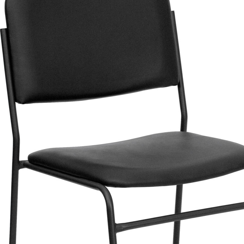 Oliverson Stacking Lobby Chairs with Padded Seats and Backs, Black