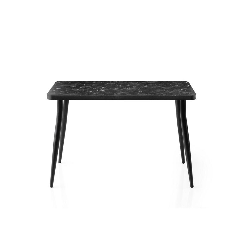 Ferro Beech Dining Table, Black Marble