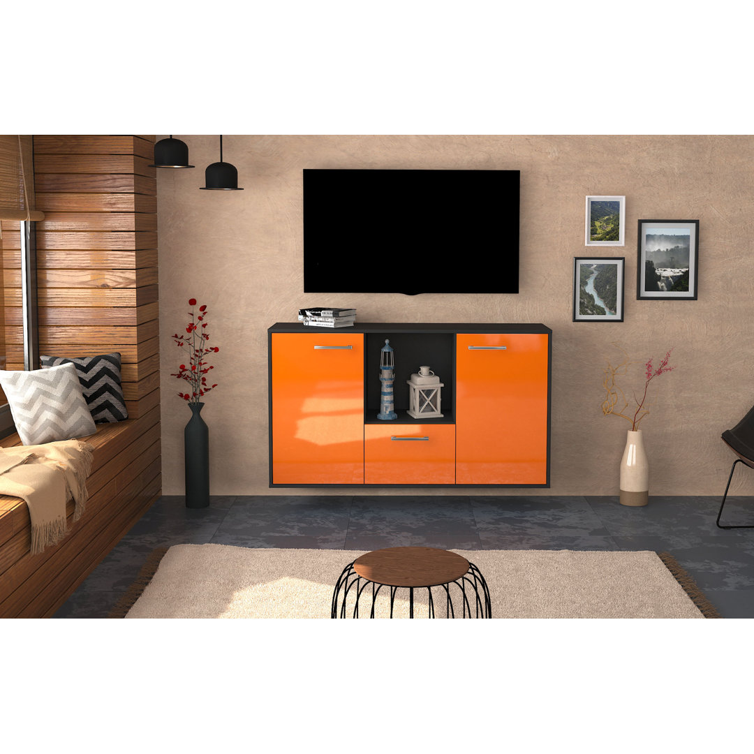 Sideboard Garden Grove, Farbe: Rost/Weiss, Fliegend/Metallgriffe, Größe: 136x79x35cm