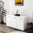 Large Capacity Side Table - White With 3 Doors And Superb Painting Quality Sideboard Ample Storage Capacity, Fine Touch