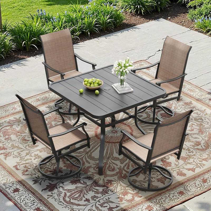 Ensemble repas extérieur pour 4 personnes, Brown
