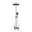 41.5" H Black Space-Aluminum Rain Shower System, Digital Display & Push-Button Switch