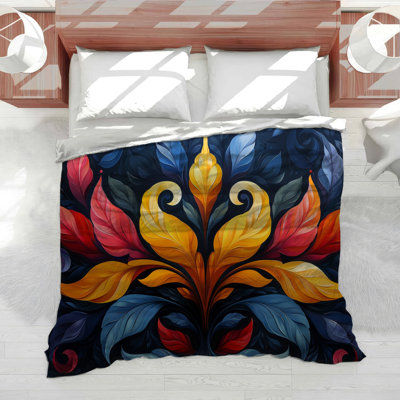 Floral Arrangement Cotton Blend Comforter