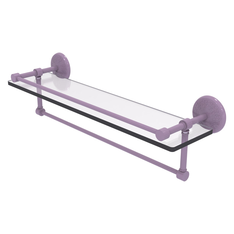 Tablette en verre avec barre à serviettes Inch Gallery, H 5 po x l 22 po x P 5 po, Lavande