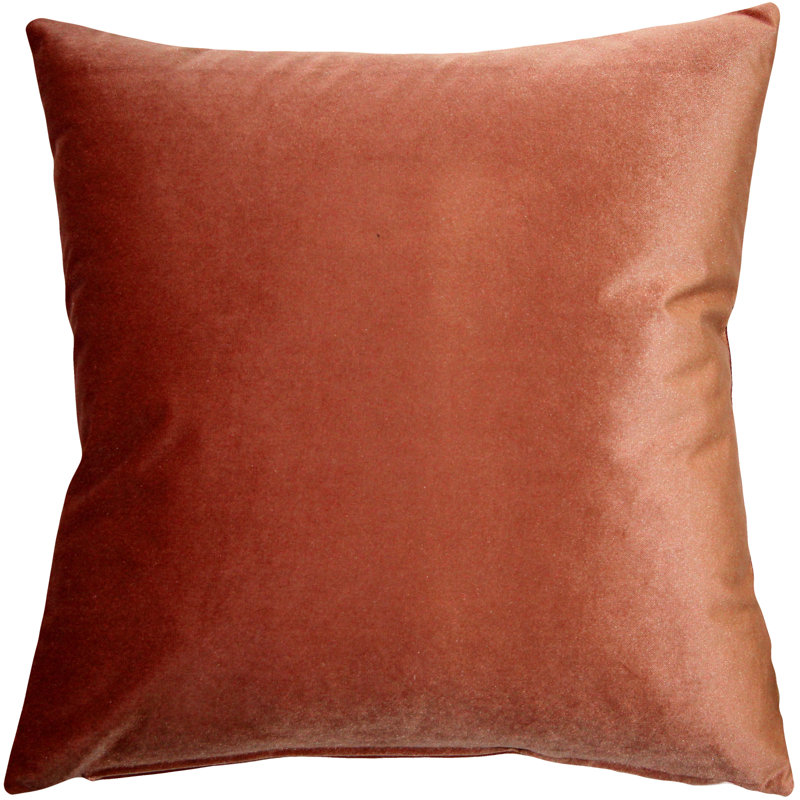 Velvet Throw Pillow, 16" x 16", Rose