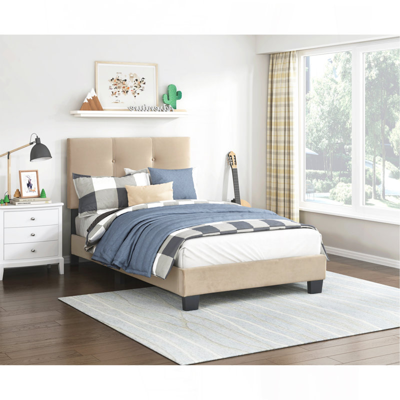 Mobilier de chambre à coucher 1pc, Lit simple, Marron clair